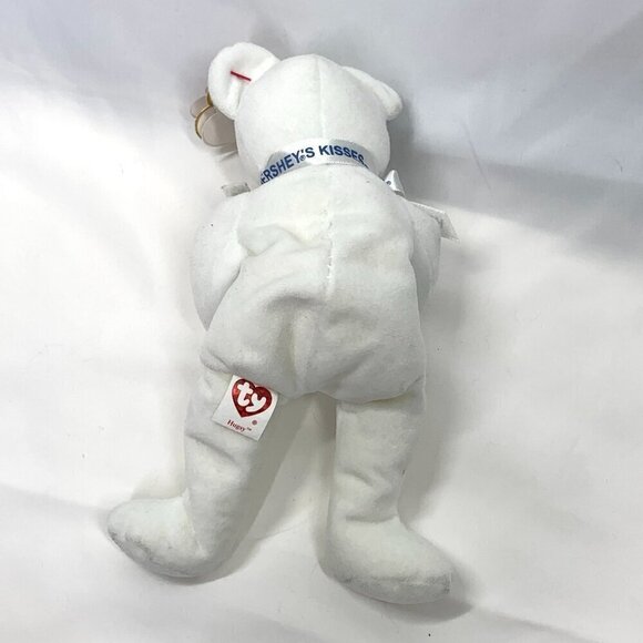 TY Beanie Babies Hugsy The Hershey's Kisses Bear White & Silver 8" 2007 w/Tags - Picture 7 of 8